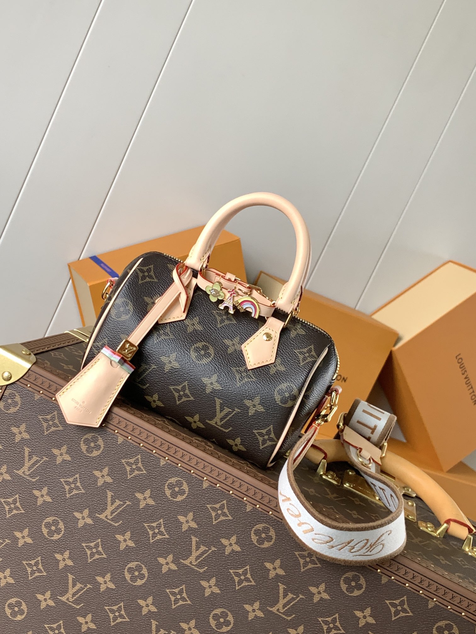 [TOP] Louis Vuitton LV Speedy 18 Bag Monogram 18x12.5x11cm - 3 Color