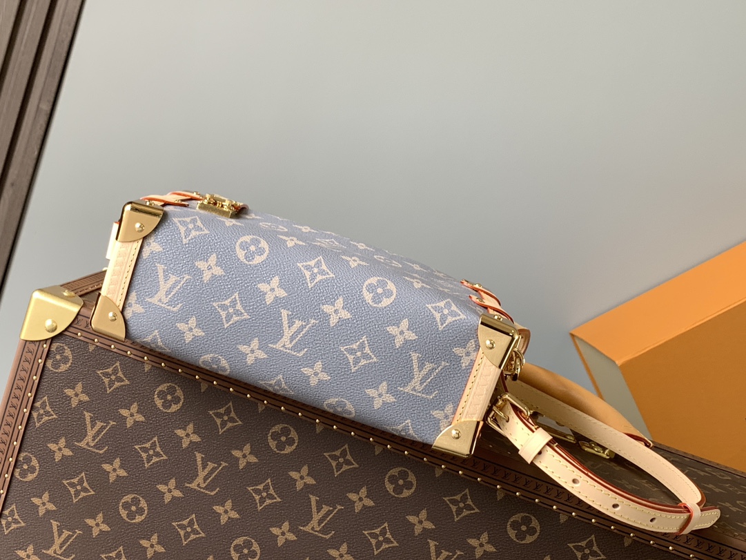 [TOP] Louis Vuitton LV Side Trunk Monogram Bag 21×14×6cm - Gray