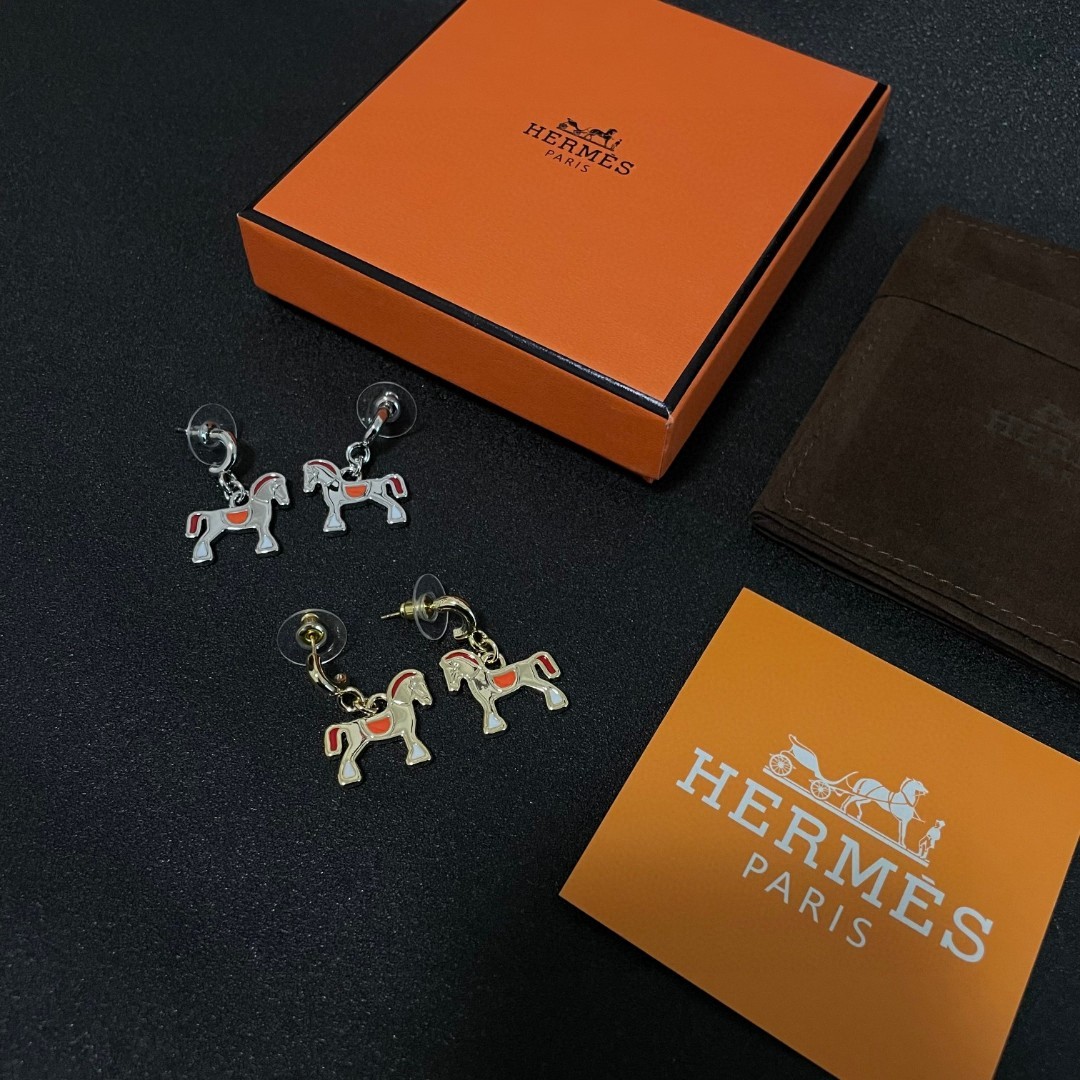 [TOP] HERMES Horse Earring-2 Colors