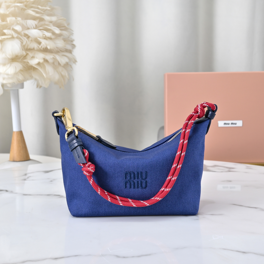 [TOP] Miu Miu Denim Lunch Box Bag 19*14*10cm - 3 Color