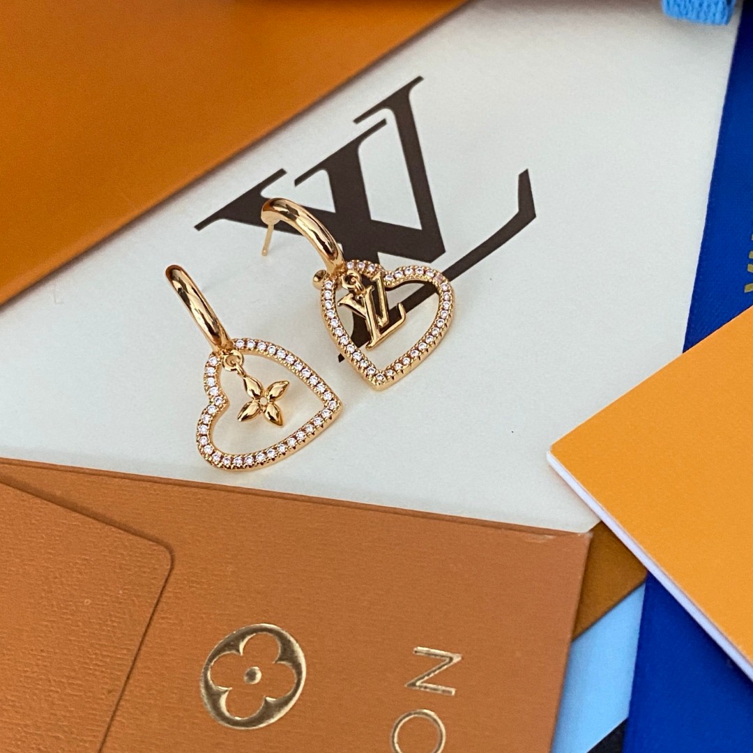 [TOP] Louis Vuitton LV Earrings - Gold