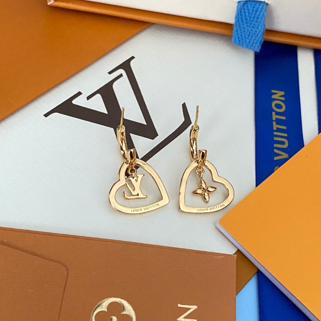 [TOP] Louis Vuitton LV Earrings - Gold