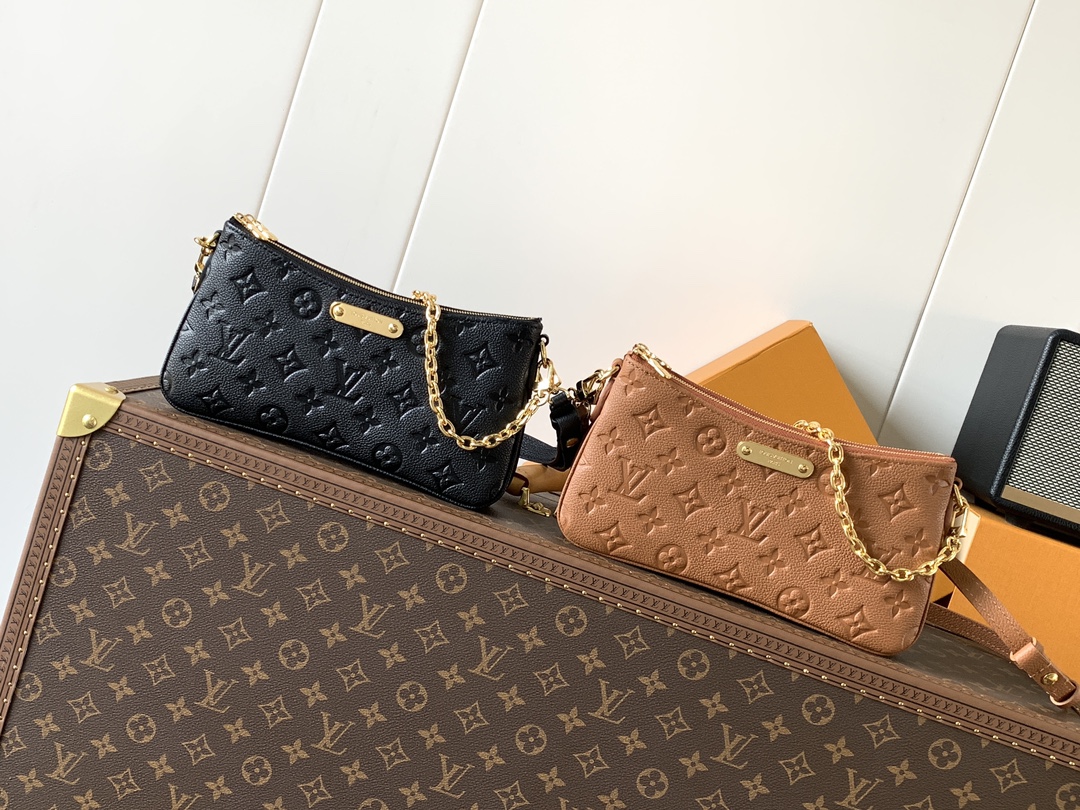 [TOP] Louis Vuitton LV Liv Pochette Bag Monogram Empreinte 24x13x6.5cm - 2 Color