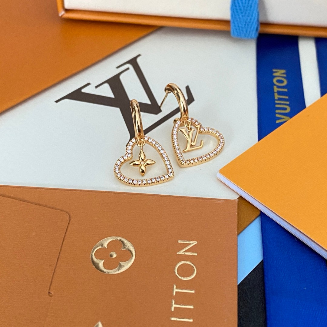 [TOP] Louis Vuitton LV Earrings - Gold