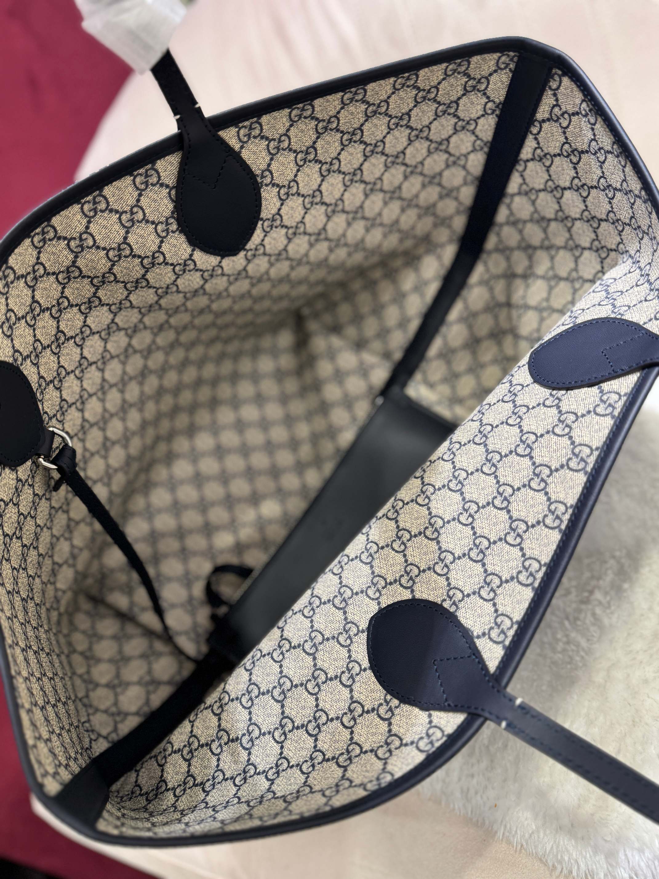 [TOP] GUCCI G*G Totissima Tote Bags Denim 30.5*28*27cm - Blue