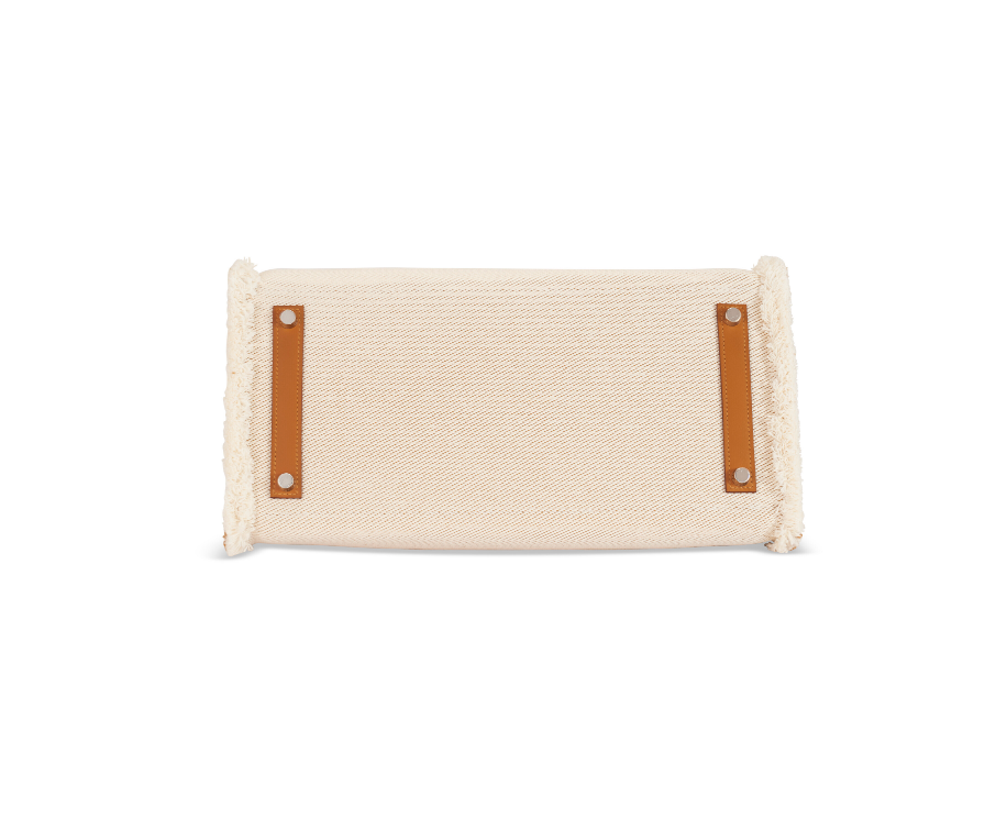 [TOP] HERMES Gold Swift and Ecru Toile H Fray Birkin 35 Bag