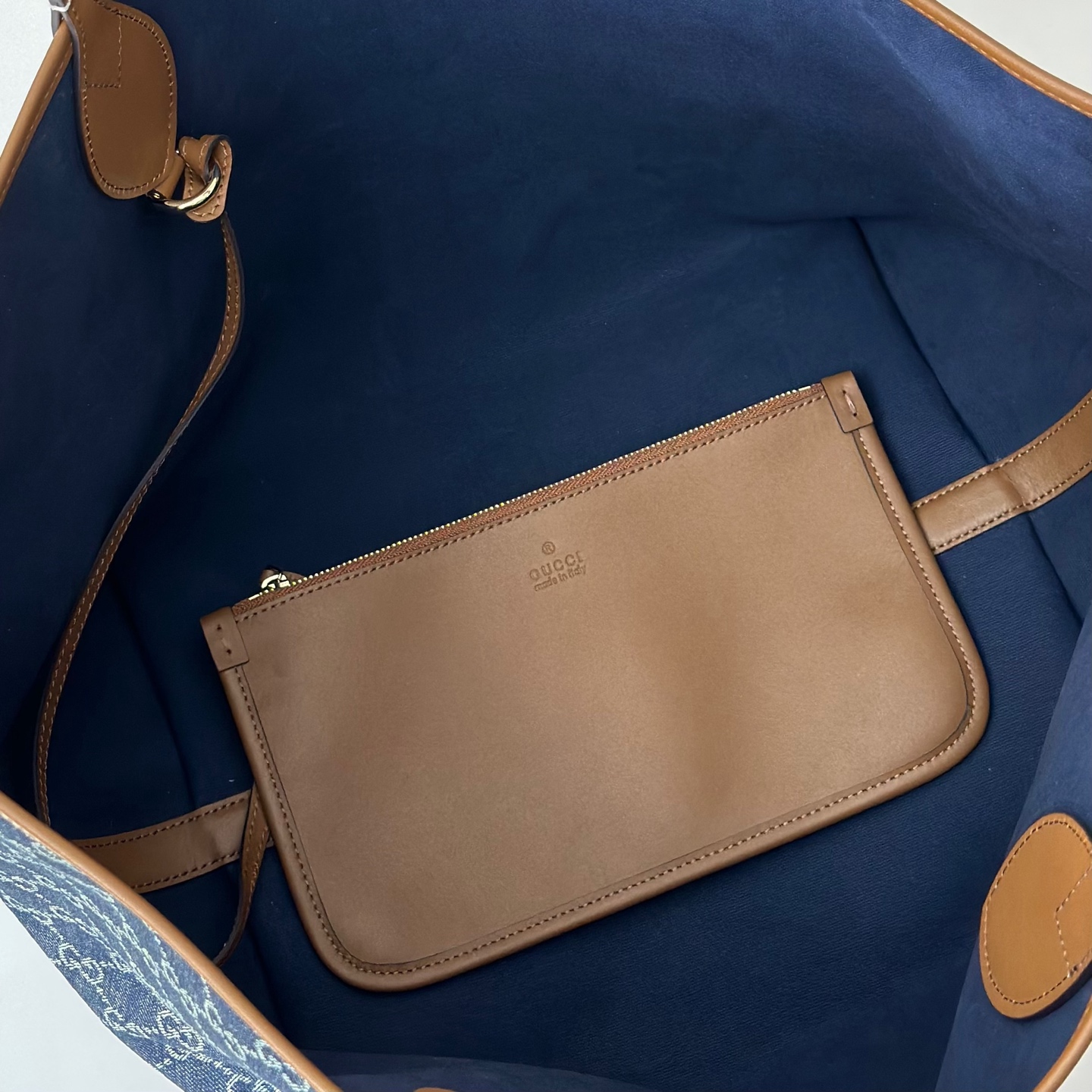 [TOP] GUCCI G*G Totissima Tote Bags Denim 22*19*18cm/30.5*28*27cm - Blue