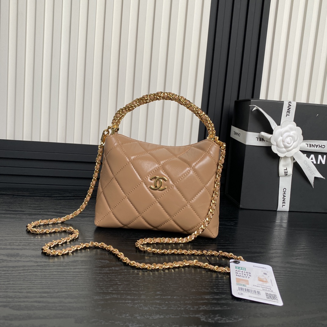 [TOP] CHANEL Hobo Chain Bag 18.5cm - 3 Colour