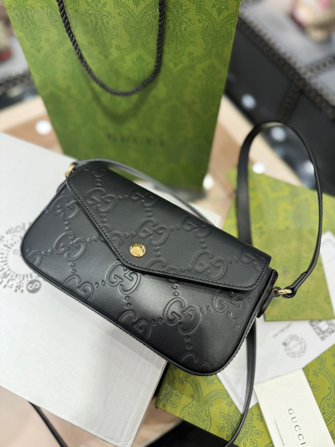 [TOP] GUCCI Macaron Envelope Bag 21*13.5*3 cm - 4 Colour