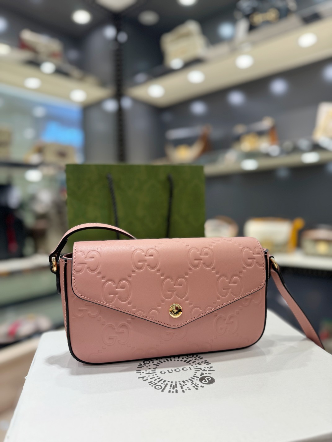 [TOP] GUCCI Macaron Envelope Bag 21*13.5*3 cm - 4 Colour