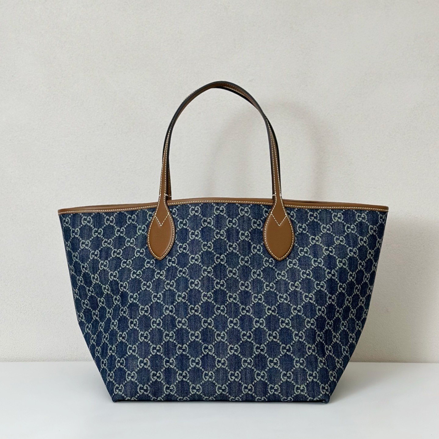 [TOP] GUCCI G*G Totissima Tote Bags Denim 22*19*18cm/30.5*28*27cm - Blue