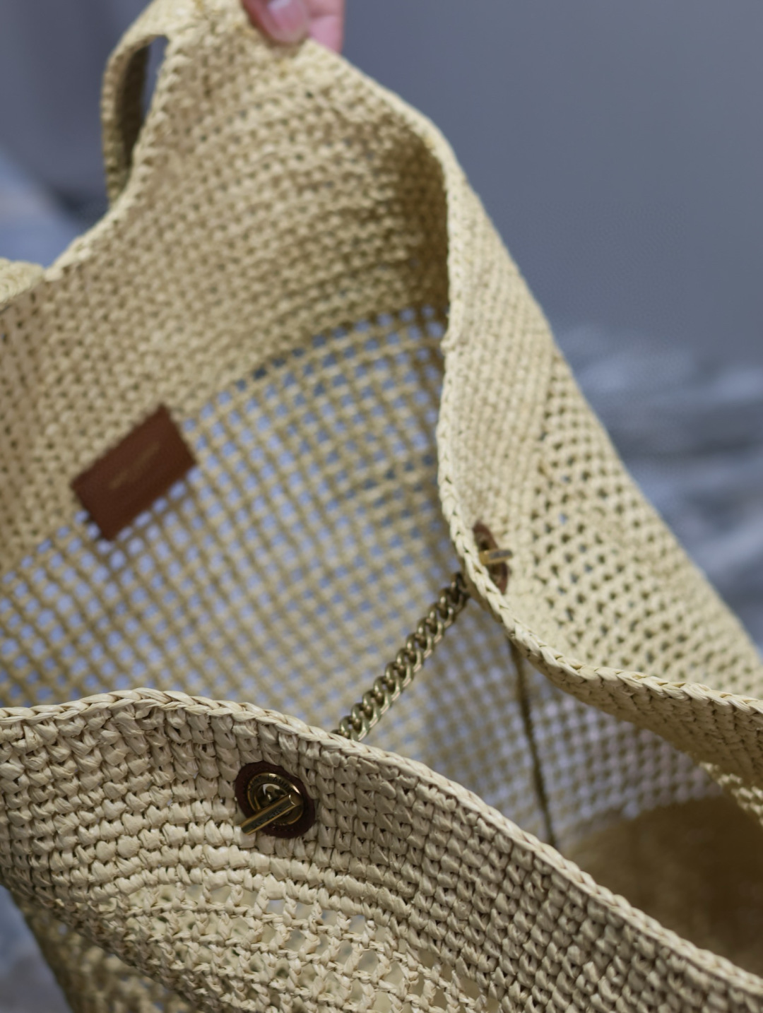 [TOP] Yves Saint Laurent YSL Icare Tote Bag - Black/Khaki