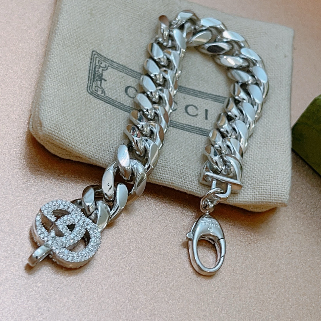[TOP] GUCCI Men's Classic Bracelet - Silver