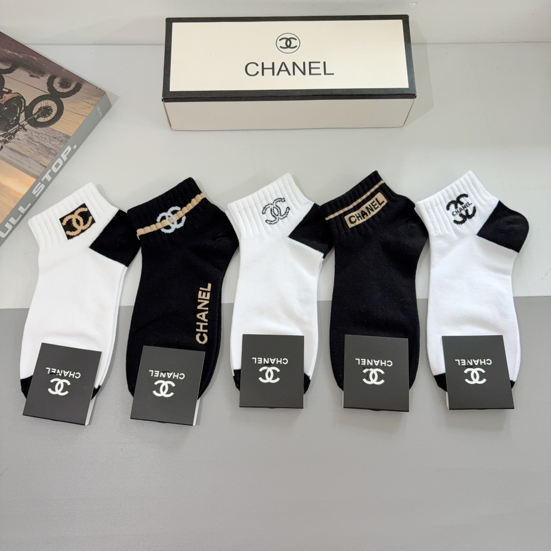 [TOP] CHANEL Socks - 5 Pieces as a Set