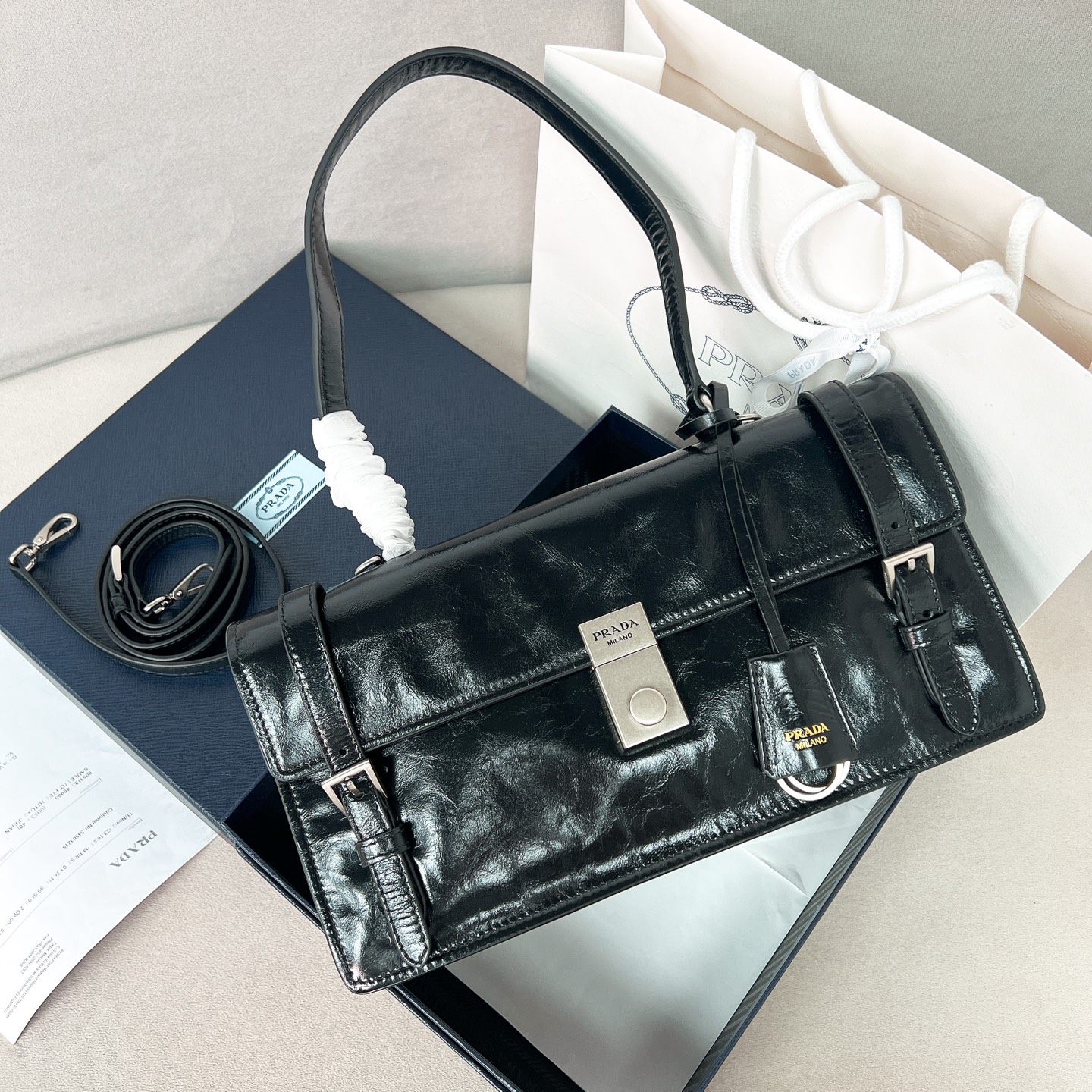 [TOP] PRADA Leather Briefcase 32*16.5*10cm - 3 Colour