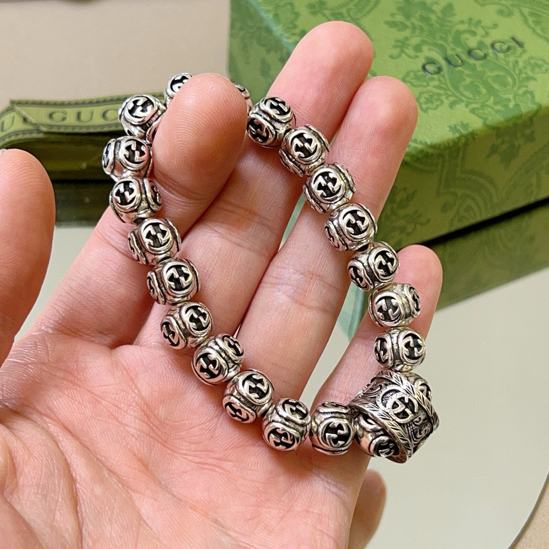 [TOP] GUCCI Men's Classic Bracelet - Silver