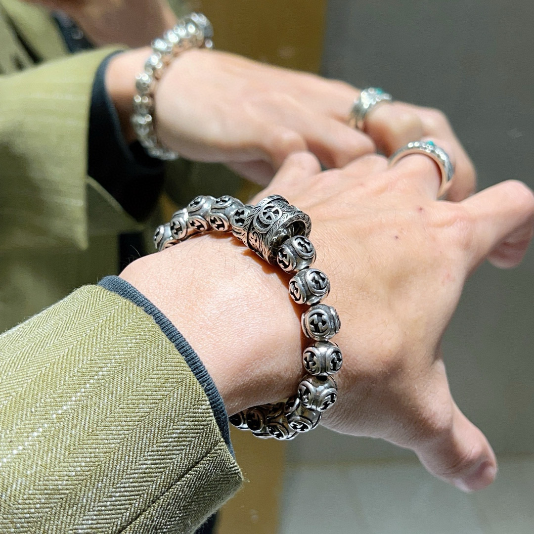 [TOP] GUCCI Men's Classic Bracelet - Silver