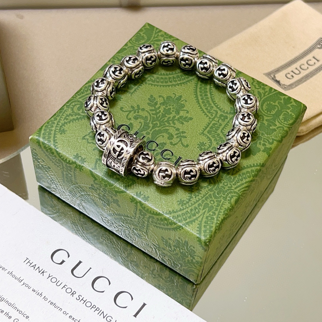 [TOP] GUCCI Men's Classic Bracelet - Silver