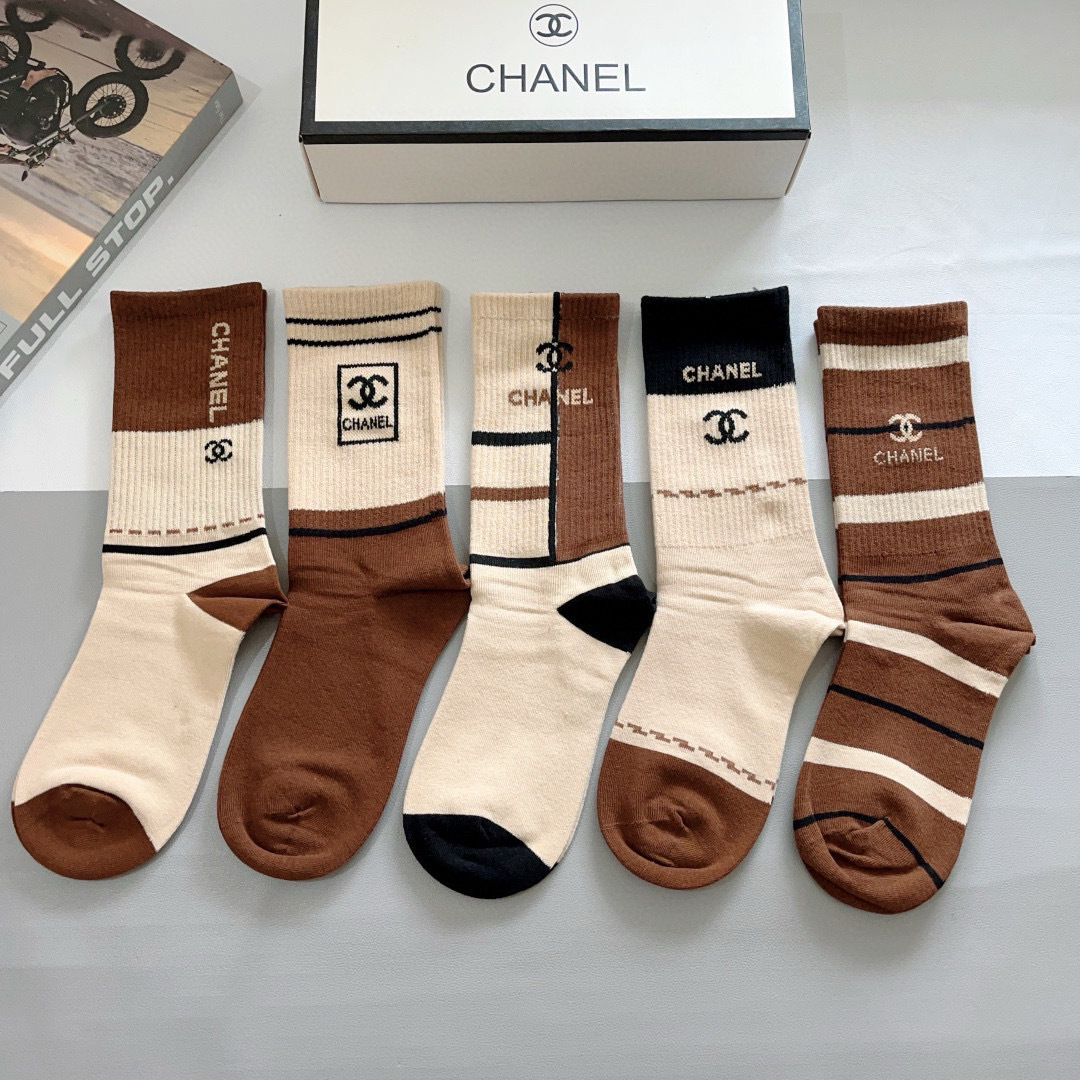 [TOP] CHANEL Socks - 5 Pieces as a Set