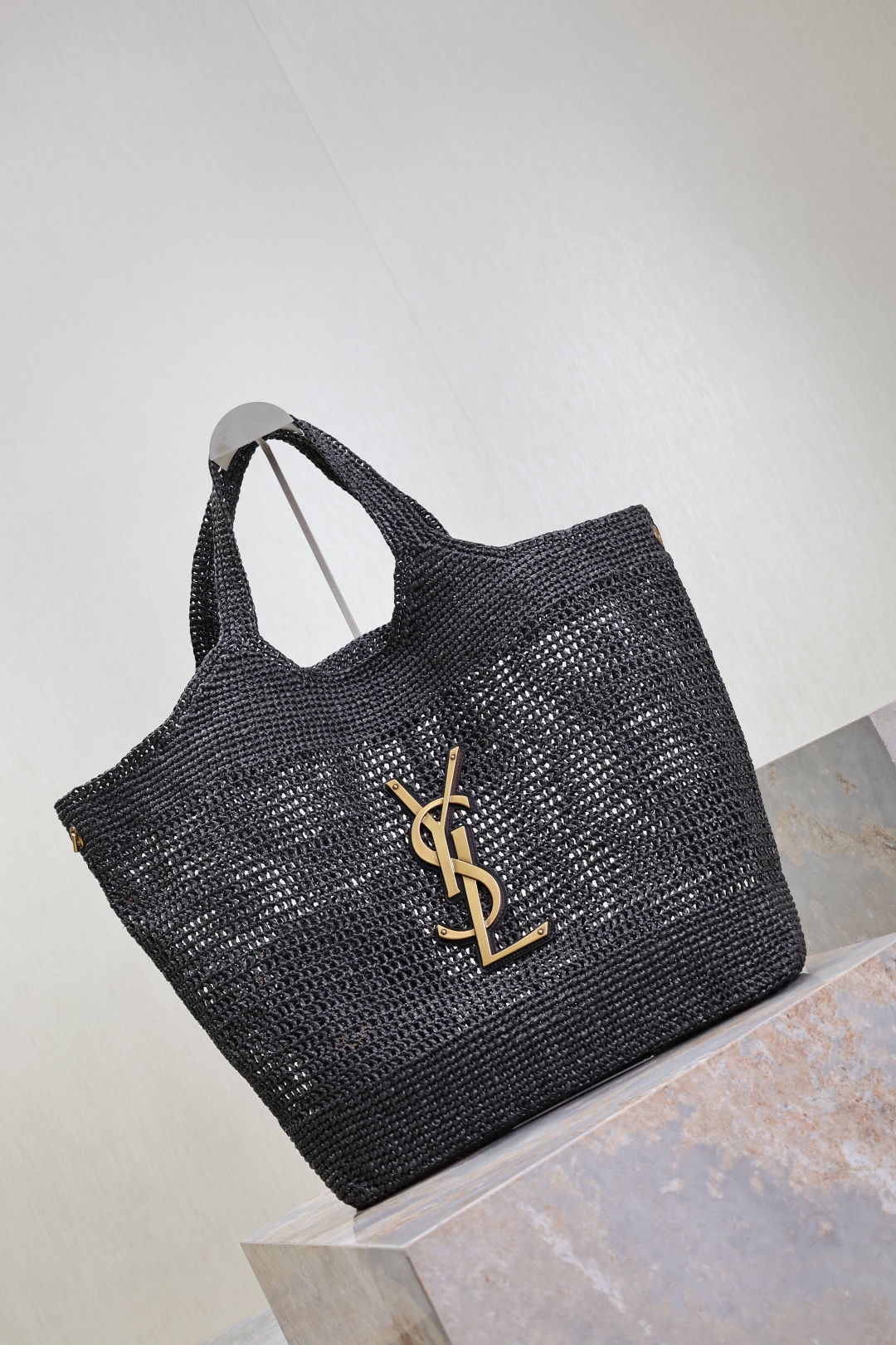 [TOP] Yves Saint Laurent YSL Icare Tote Bag - Black/Khaki