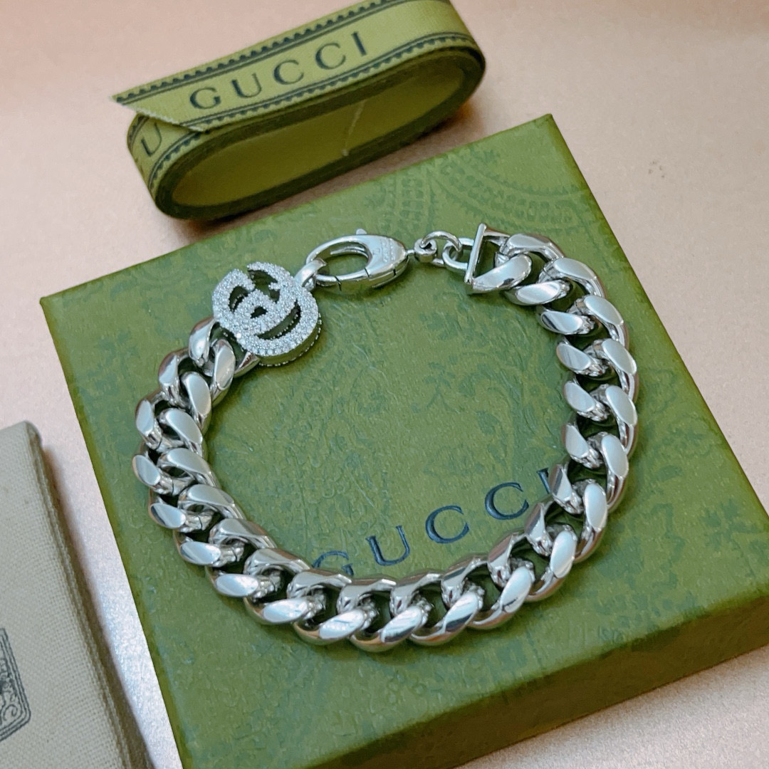 [TOP] GUCCI Men's Classic Bracelet - Silver