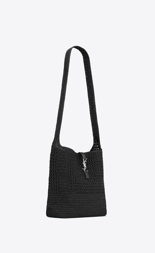 [TOP] Yves Saint Laurent YSL HOBO RAFFIA Handwoven LE 5 À 7 Bag 30 × 37 × 14 cm - Black