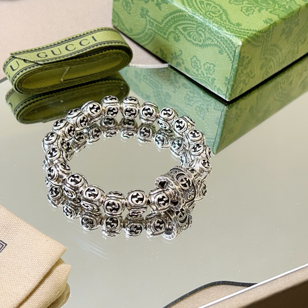 [TOP] GUCCI Men's Classic Bracelet - Silver