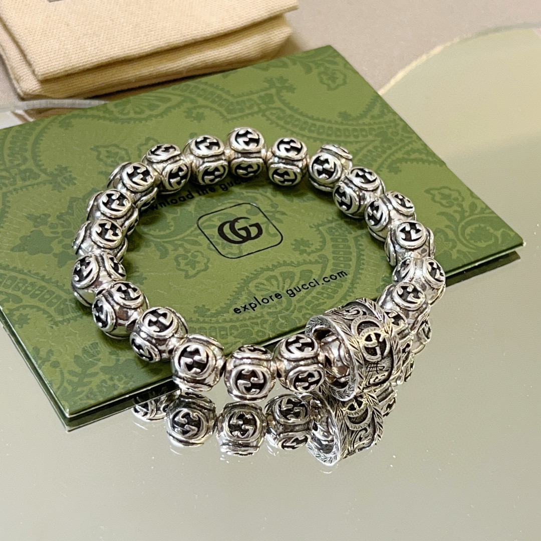 [TOP] GUCCI Men's Classic Bracelet - Silver