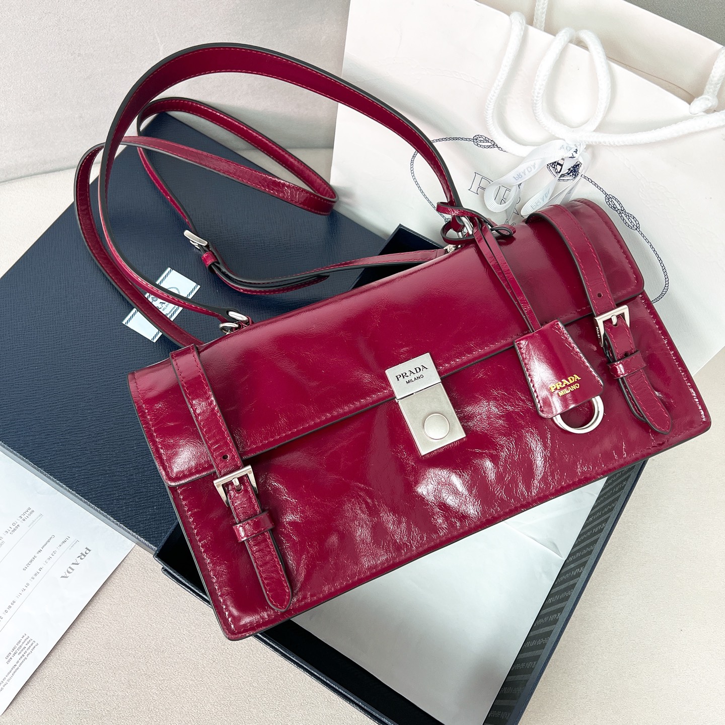 [TOP] PRADA Leather Briefcase 32*16.5*10cm - 3 Colour