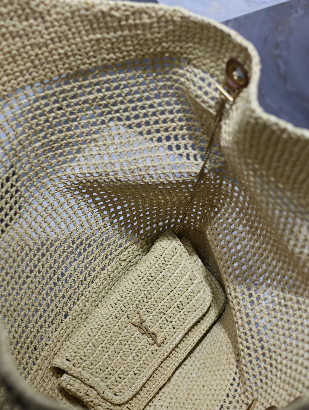 [TOP] Yves Saint Laurent YSL Icare Tote Bag - Black/Khaki