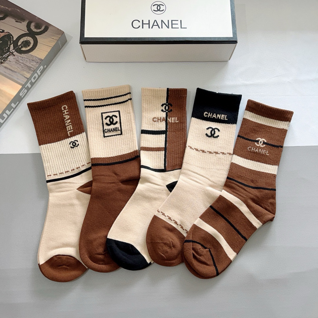 [TOP] CHANEL Socks - 5 Pieces as a Set