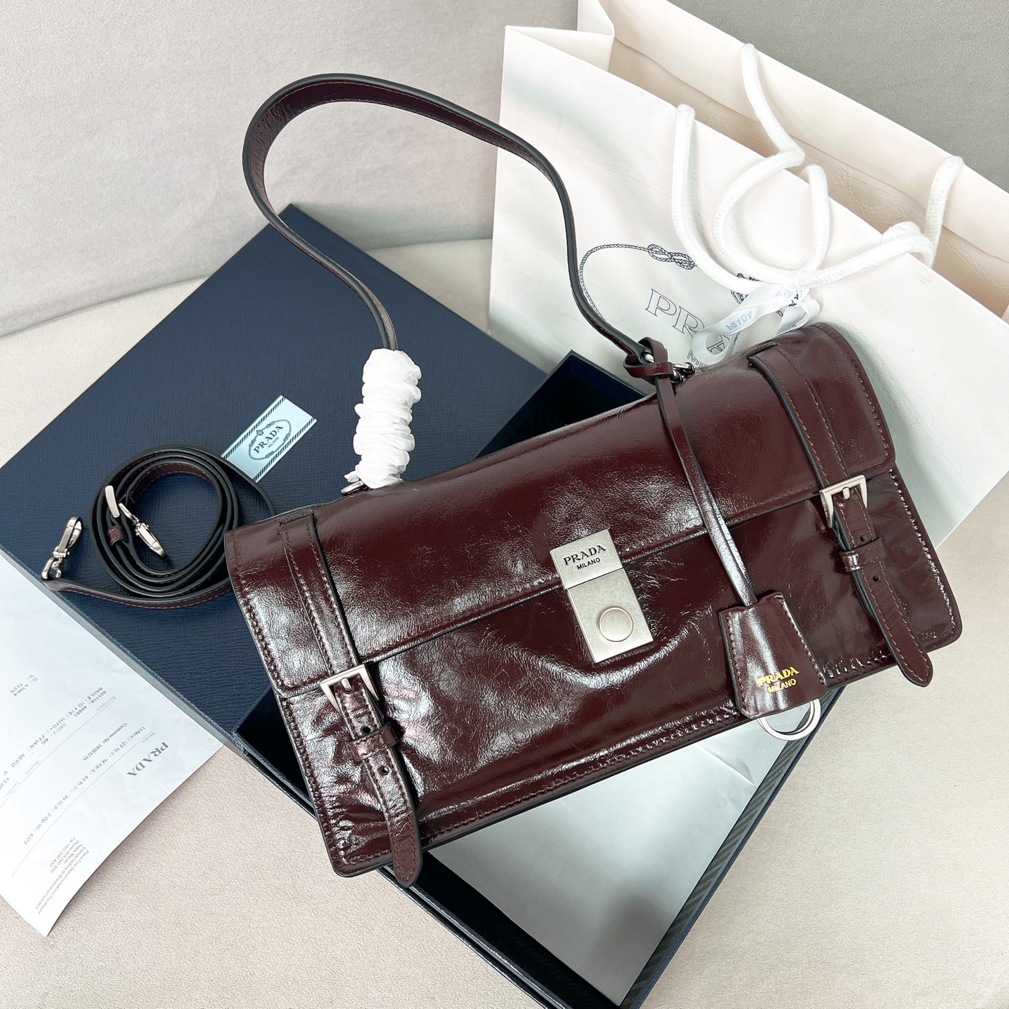[TOP] PRADA Leather Briefcase 32*16.5*10cm - 3 Colour