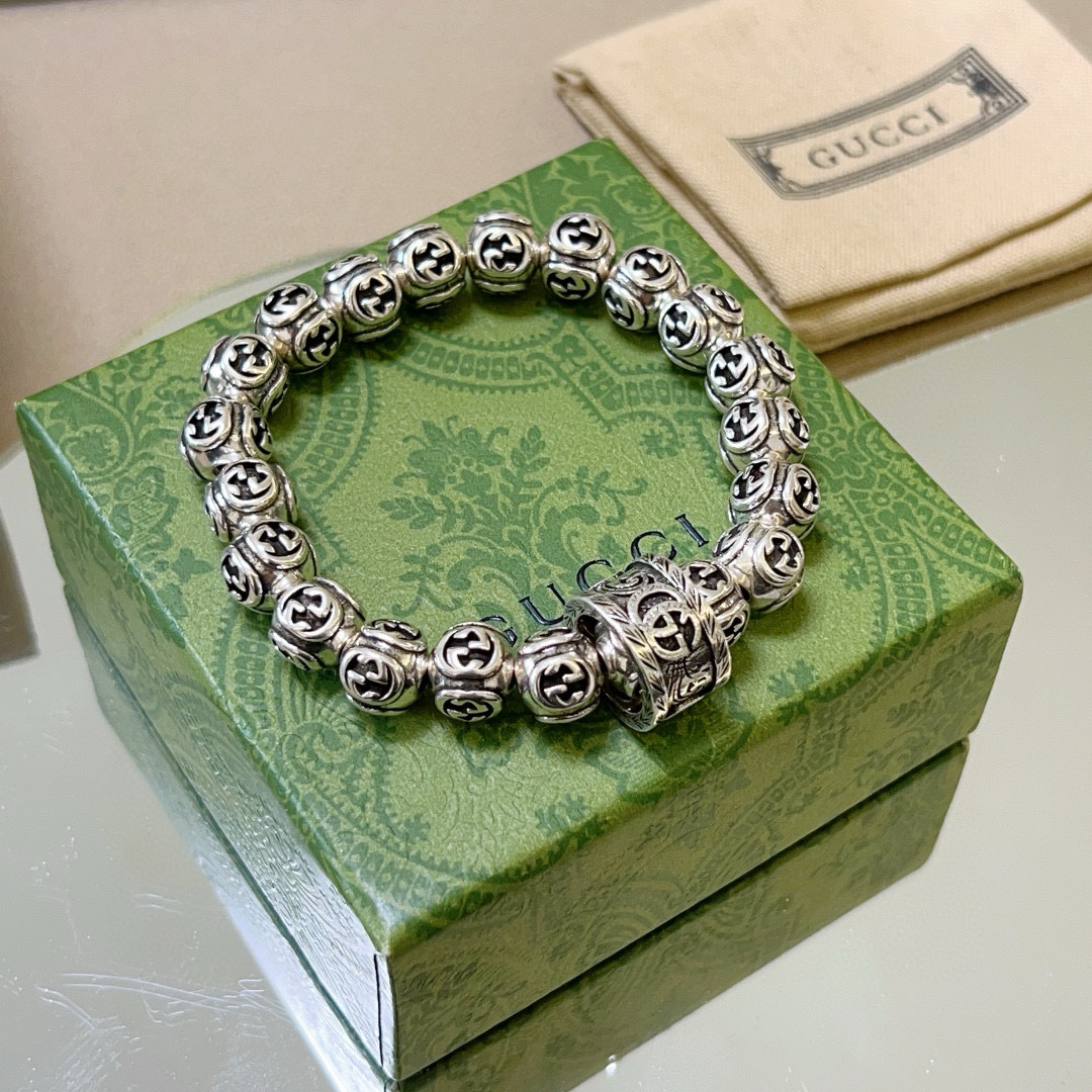 [TOP] GUCCI Men's Classic Bracelet - Silver