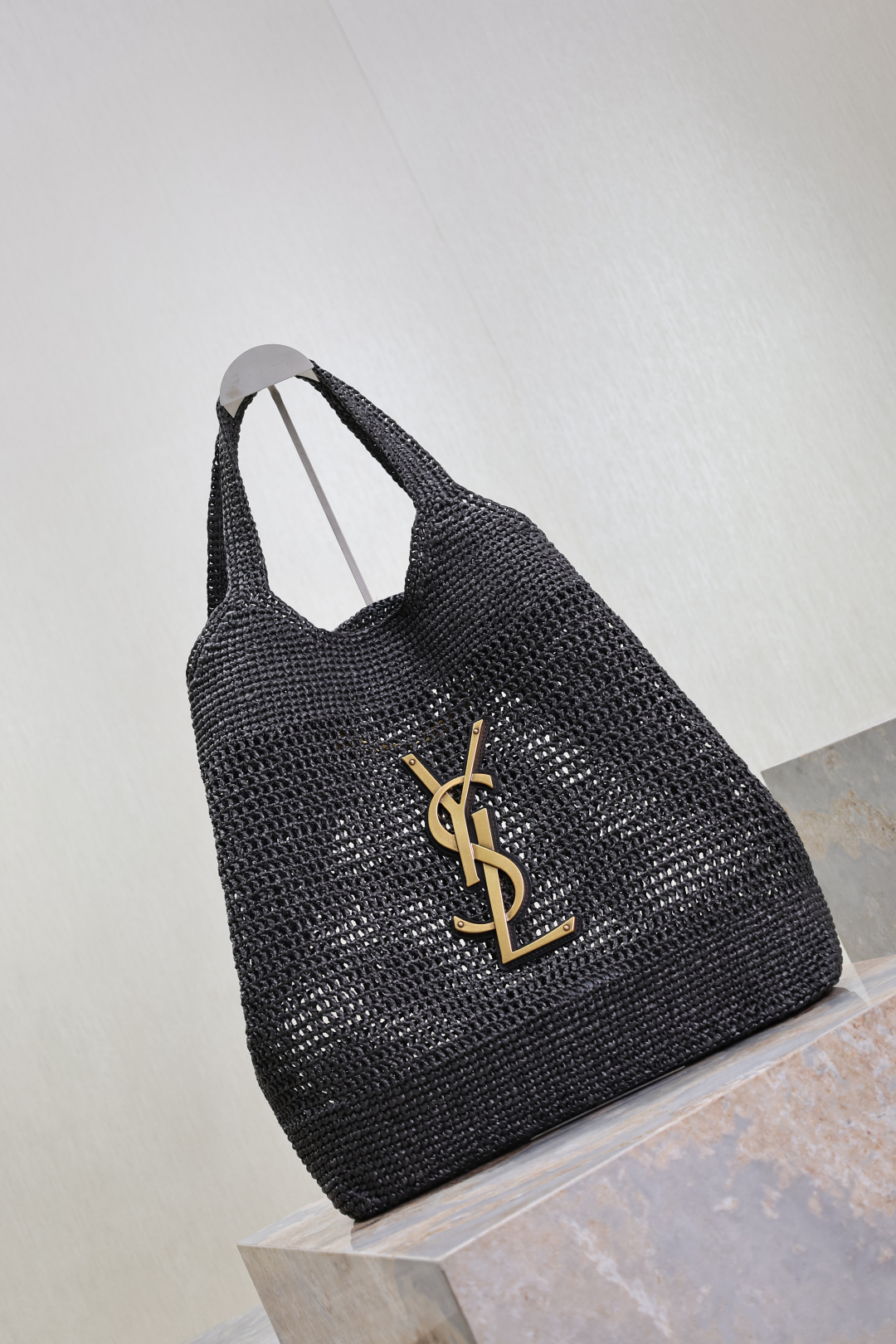 [TOP] Yves Saint Laurent YSL Icare Tote Bag - Black/Khaki
