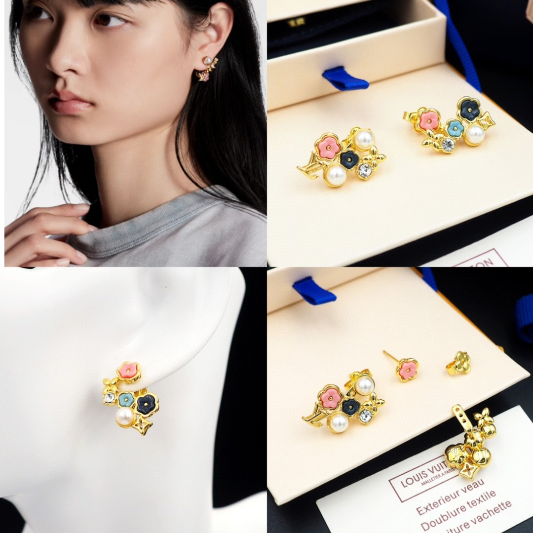 [TOP] Louis Vuitton LV Earrings - Gold