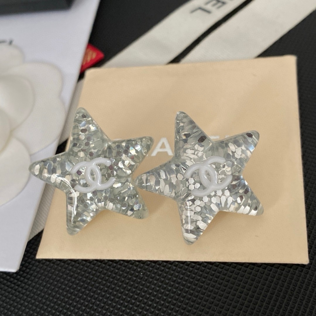 [TOP] CHANEL Earrings- Sliver