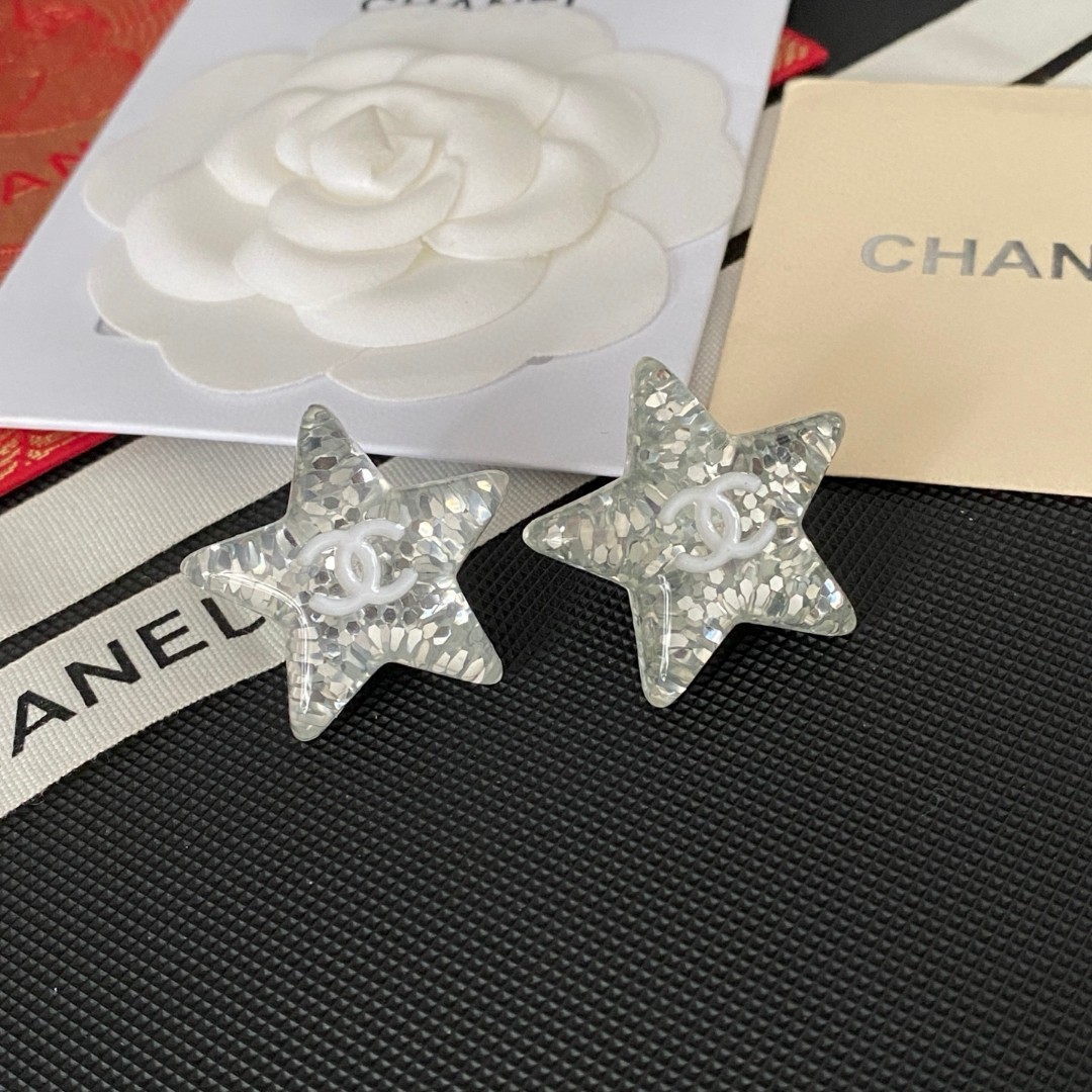 [TOP] CHANEL Earrings- Sliver