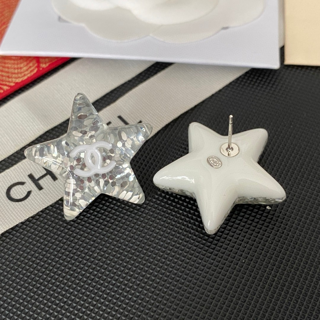 [TOP] CHANEL Earrings- Sliver