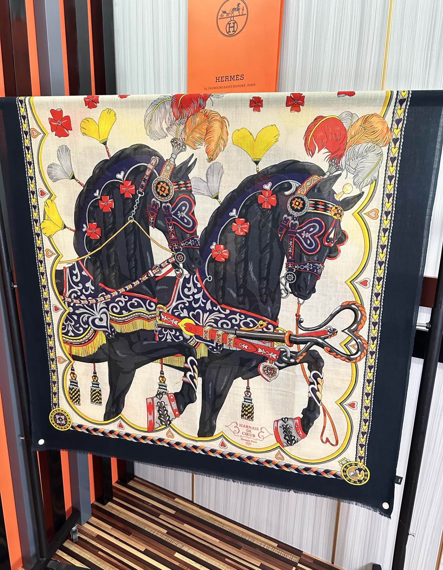 [TOP] HERMES Scarf 100x200 cm - Black