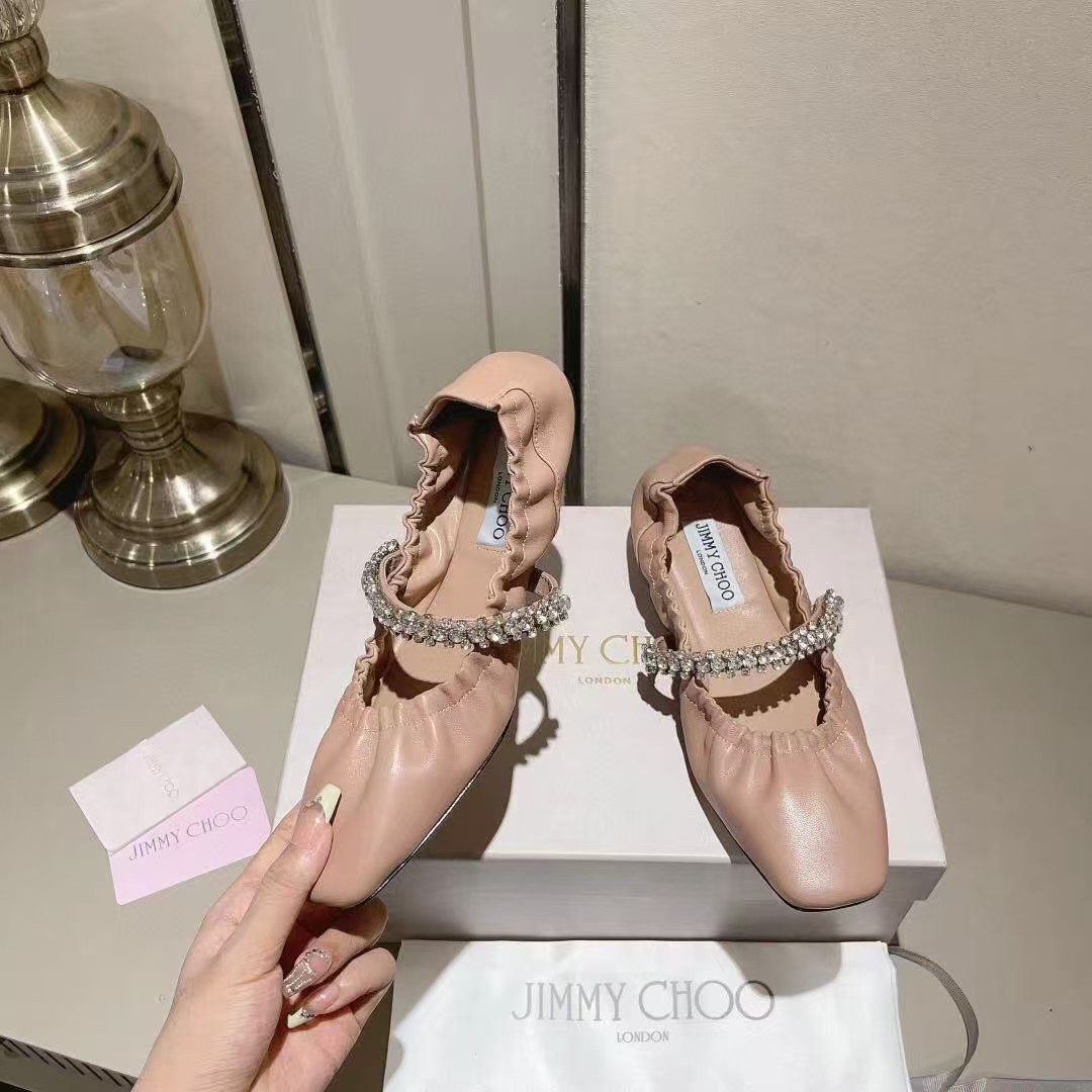 Only One [TOP] Jimmy Choo Ballet Flat Crystal -  Pink - No refund or exchange