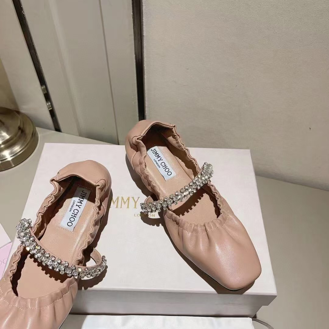 Only One [TOP] Jimmy Choo Ballet Flat Crystal -  Pink - No refund or exchange