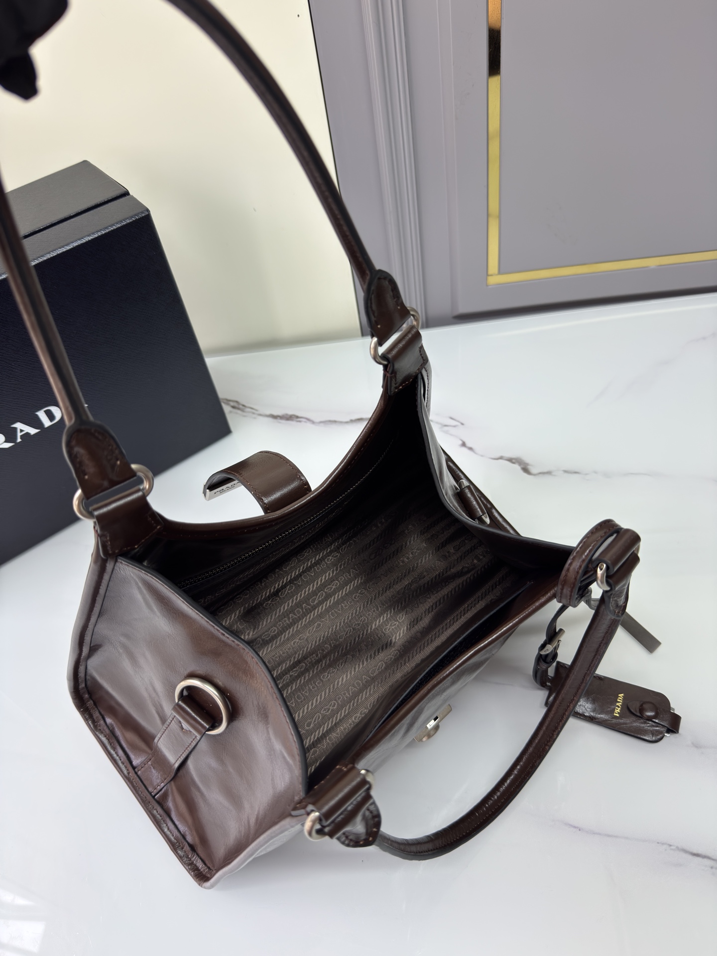 [TOP] PRADA Handbag Oil Wax 30.5x17.5x9cm - 5 Colour