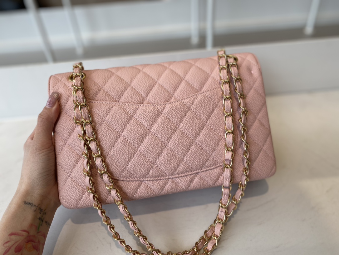 [TOP] CHANEL Classic Flap Bag Caviar Medium 25.5cm – 2 Colors