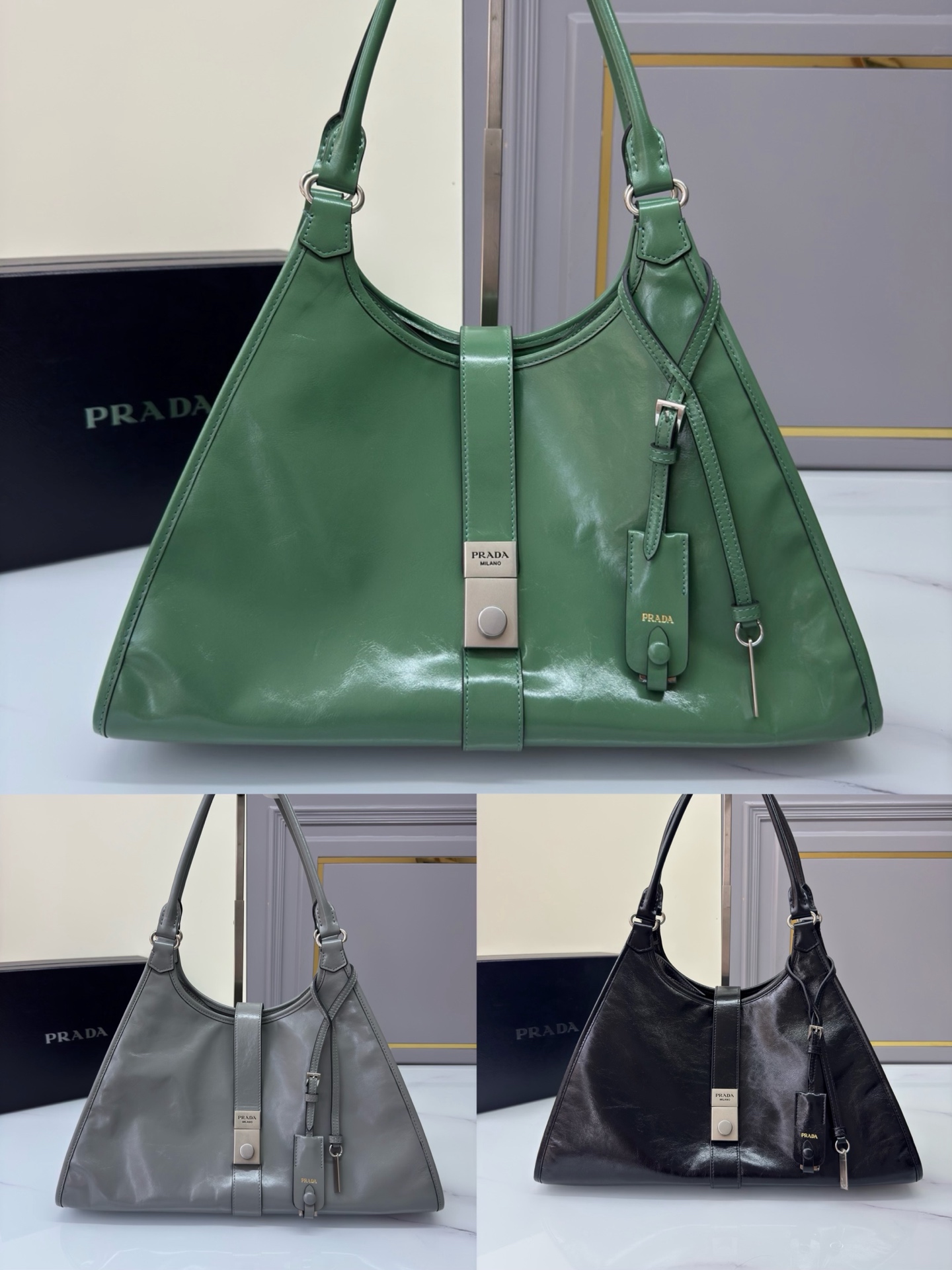 [TOP] PRADA Handbag Oil Wax 39*24.5*14cm - 3 Colour