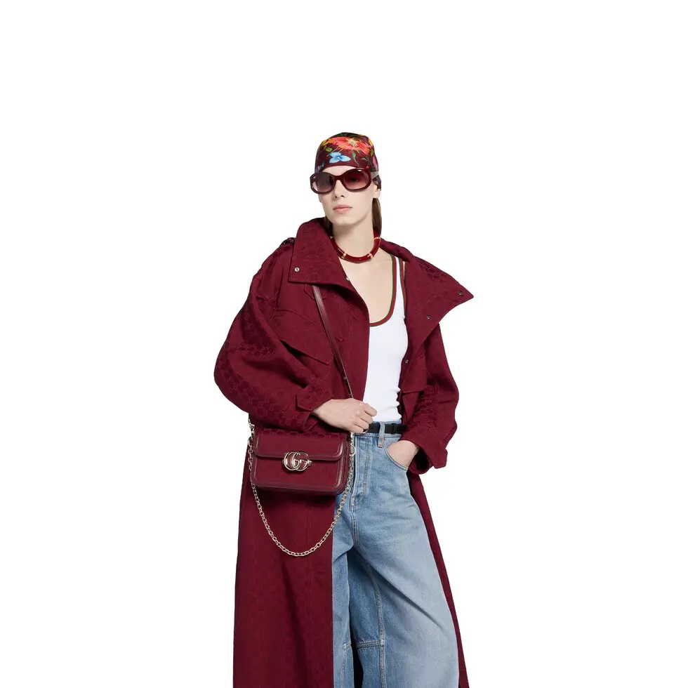 [TOP] GUCCI G*G Marmont Bag 21.5*14*9cm - Red