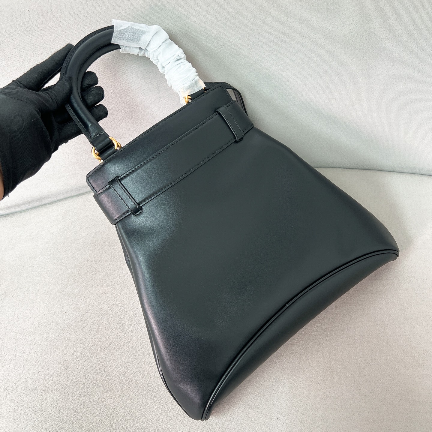 [TOP] PRADA Carey Leather Handbag 30*31*6.5cm - Black