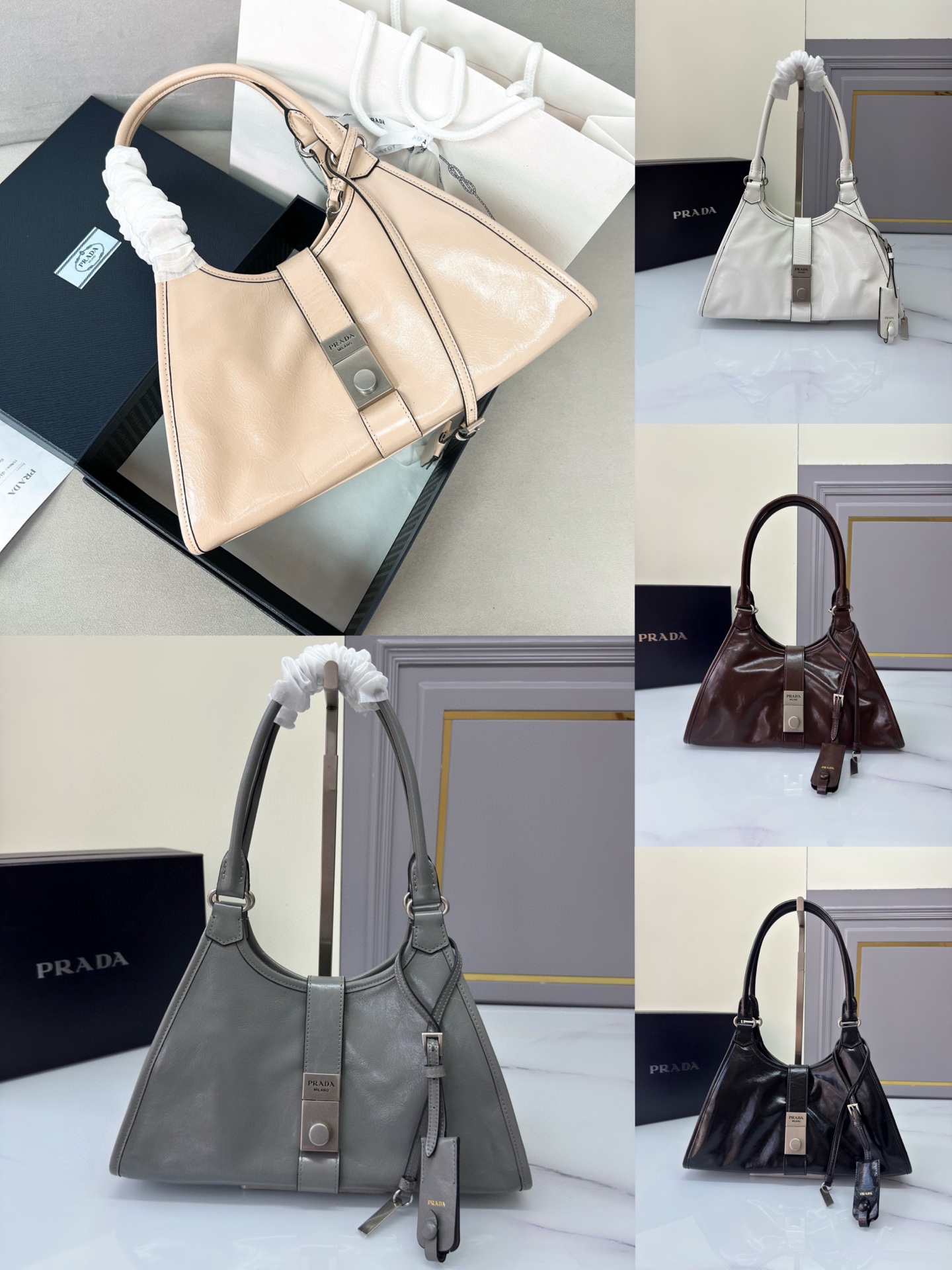 [TOP] PRADA Handbag Oil Wax 30.5x17.5x9cm - 5 Colour