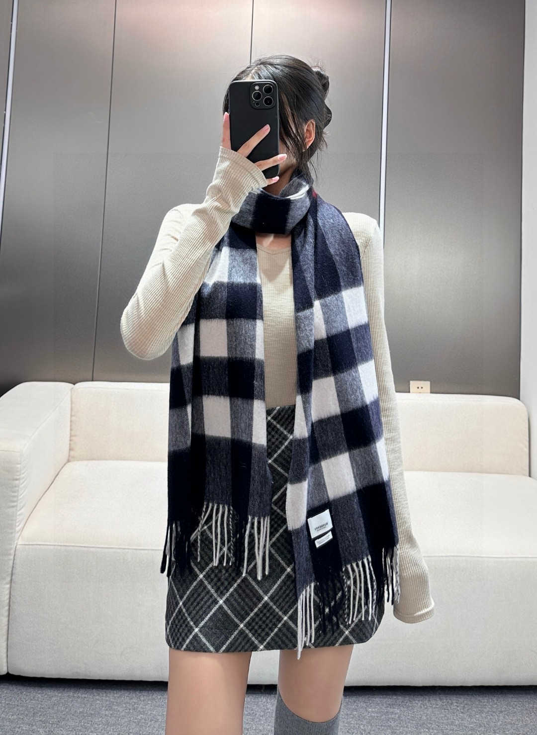 [TOP] BURBERRY Cashmere Scarf 40x180cm  - 2 Colors