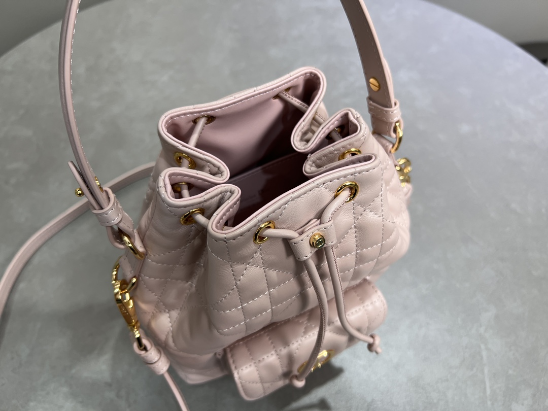 [TOP] Christian Dior Caro Backpack 20cm*24cm*9cm -Pink