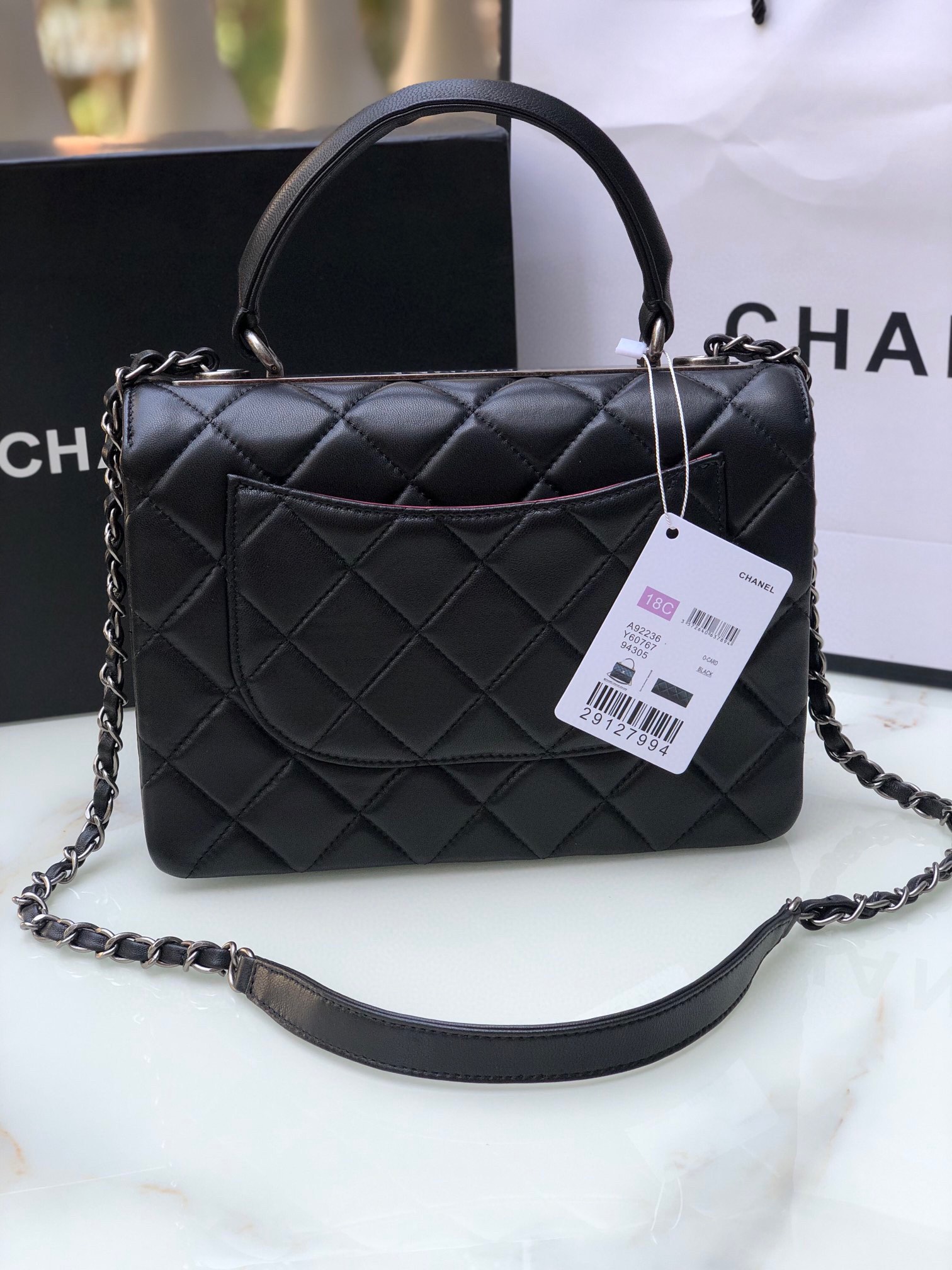 [TOP] CHANEL Trendy Bag COCO Handle 25cm - Black